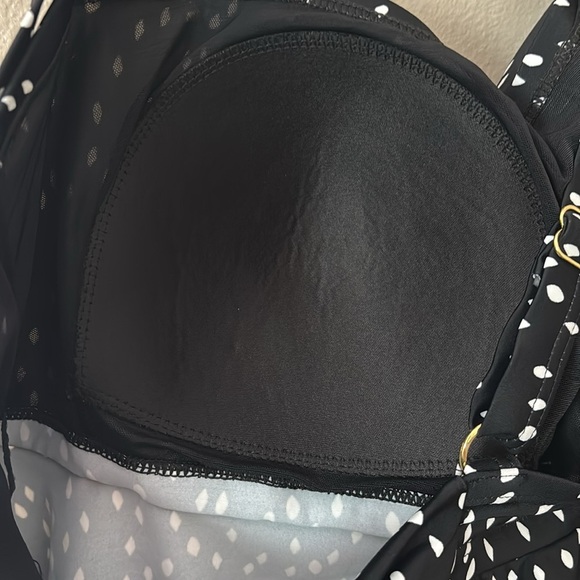 Women’s Plus Size Swimsuits for All Tankini Top, Black/White Polka Dot, Size 22 - Picture 5 of 7